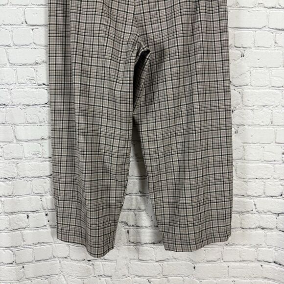 Free People Plaid Wide Leg Pants - Black and White - Picture 9 of 12